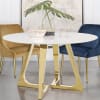 Gwynn 5 Piece Marble Stainless Steel Dining Room Set in White and Blue Finish by Coaster - COA-107171-192492 - Image 2 of 0