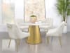 Ambrose 5 Piece Round Marble Top Dining Room Set in Gold and Ivory Finish by Coaster - COA-107600-107562 - Image 1 of 0