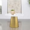 Ambrose 5 Piece Round Marble Top Dining Room Set in Gold and Ivory Finish by Coaster - COA-107600-107562 - Image 3 of 0