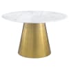 Ambrose 5 Piece Round Marble Top Dining Room Set in Gold and Ivory Finish by Coaster - COA-107600-107562 - Image 4 of 0