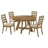 Danvers 5 Piece Round Dining Room Set in Brown Oak and Latte Finish by Coaster - COA-109150 - Image 2 of 0