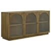 Castlewood Sideboard with Arched Glass Doors in Brown Oak Finish by Coaster - COA-109355 - Image 2 of 0