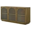 Castlewood Sideboard with Arched Glass Doors in Brown Oak Finish by Coaster - COA-109355 - Image 4 of 0