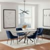Carvell 5 Piece Rectangular Sintered Stone Dining Room Set in Mirage White and Blue by Coaster - COA-109371-107792 - Image 1 of 0