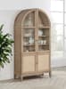Kailani 4-Door Cane Vitrine Display Cabinet in Beige Oak Finish by Coaster - COA-109386 - Image 1 of 0