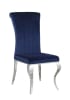 Carone Ink Blue Chair 7 Piece Dining Set in Stainless Steel Finish by Coaster - 115071 - Image 3 of 0