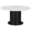 Sherry Round White Marble Top Table 5 Piece Dining Set in Rustic Espresso Finish by Coaster - 115490-S - Image 2 of 0