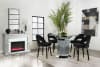 Ellie Pedestal Counter Height Table Black Velvet Chairs 5 Piece Dining Set by Coaster - 115558 - Image 1 of 0