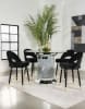 Ellie Pedestal Counter Height Table Black Velvet Chairs 5 Piece Dining Set by Coaster - 115558 - Image 2 of 0