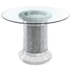 Ellie Pedestal Counter Height Table Black Velvet Chairs 5 Piece Dining Set by Coaster - 115558 - Image 3 of 0
