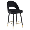 Ellie Pedestal Counter Height Table Black Velvet Chairs 5 Piece Dining Set by Coaster - 115558 - Image 5 of 0