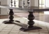 Phelps Grey Velvet Chairs 5 Piece Trestle Table Dining Set in Antique Noir Finish by Coaster - 121231-5G - Image 2 of 0