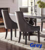 Phelps Grey Velvet Chairs 5 Piece Trestle Table Dining Set in Antique Noir Finish by Coaster - 121231-5G - Image 3 of 0