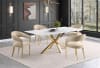 Venera 5 Piece Rectangular Marble Dining Room Set in White and Beige Finish by Coaster - COA-150541-108286 - Image 1 of 0