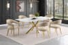 Venera 5 Piece Rectangular Marble Dining Room Set in White and Beige Finish by Coaster - COA-150541-108286 - Image 2 of 0