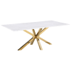 Venera 5 Piece Rectangular Marble Dining Room Set in White and Beige Finish by Coaster - COA-150541-108286 - Image 4 of 0