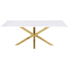 Venera 5 Piece Rectangular Marble Dining Room Set in White and Beige Finish by Coaster - COA-150541-108286 - Image 5 of 0