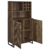 Mendoza Wine Cabinet in Rustic Oak Herringbone Finish by Coaster - 182082 - Image 3 of 0