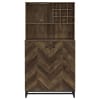 Mendoza Wine Cabinet in Rustic Oak Herringbone Finish by Coaster - 182082 - Image 4 of 0