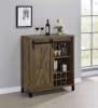 Arlington Sliding Door Home Bar Wine Cabinet in Rustic Oak Finish by Coaster - COA-182852 - Image 1 of 0