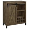 Arlington Sliding Door Home Bar Wine Cabinet in Rustic Oak Finish by Coaster - COA-182852 - Image 2 of 0