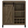 Arlington Sliding Door Home Bar Wine Cabinet in Rustic Oak Finish by Coaster - COA-182852 - Image 3 of 0