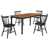 Hollyoak 5 Piece Rectangular Dining Room Set in Walnut and Black Finish by Coaster - COA-183041 - Image 2 of 0