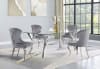 Alaia Grey Chairs Rectangular Glass Top Dining Table 5 Piece Set in Chrome Finish by Coaster - 190711 - Image 1 of 0