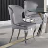 Alaia Grey Chairs Rectangular Glass Top Dining Table 5 Piece Set in Chrome Finish by Coaster - 190711 - Image 2 of 0