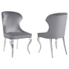 Alaia Grey Chairs Rectangular Glass Top Dining Table 5 Piece Set in Chrome Finish by Coaster - 190711 - Image 3 of 0