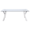 Alaia Rectangular Glass Top Dining Table 7 Piece Set in Chrome Finish by Coaster - 190711 - Image 3 of 0