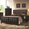 Carlton Upholstered Bed in Cappuccino Finish by Coaster - 202091Q - Image 1 of 0