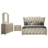 Lorient Queen LED Upholstered Bed in Ivory and Camel Finish by Coaster - 222661Q - Image 3 of 0