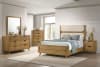Bennett Queen Upholstered Panel Bed in Light Oak Finish by Coaster - 222901Q - Image 2 of 0