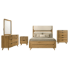 Bennett Queen Upholstered Panel Bed in Light Oak Finish by Coaster - 222901Q - Image 3 of 0