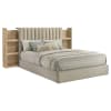 Arielle Queen Upholstered Bookcase Bed in Light Tan and Light Oak Finish by Coaster - 223111Q - Image 1 of 0