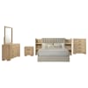 Arielle Queen Upholstered Bookcase Bed in Light Tan and Light Oak Finish by Coaster - 223111Q - Image 3 of 0