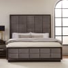 Durango Grey Velvet Upholstered Bed in Smoked Peppercorn Finish by Coaster - 223261Q - Image 3 of 0