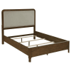 Maderia Upholstered Queen Panel Bed in Walnut Finish by Coaster - COA-223321Q - Image 4 of 0