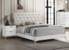 Kendall Upholstered Bed 6 Piece Bedroom Set in White Finish by Coaster - 224401 - Image 2 of 0