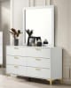 Kendall Upholstered Bed 6 Piece Bedroom Set in White Finish by Coaster - 224401 - Image 4 of 0