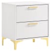 Kendall Upholstered Bed 6 Piece Bedroom Set in White Finish by Coaster - 224401 - Image 5 of 0
