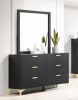 Kendall Black Velvet Upholstered Bed 6 Piece Bedroom Set in Black Finish by Coaster - 224451 - Image 5 of 0