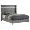Lucia Upholstered Queen Wingback Bed in Grey and Black Finish by Coaster - COA-224991Q - Image 3 of 0