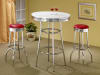 Theodore Round Top Bar Table 3 Piece Set in Chrome and Glossy White Finish by Coaster - 2300 - Image 1 of 0