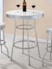 Theodore Round Top Bar Table 3 Piece Set in Chrome and Glossy White Finish by Coaster - 2300 - Image 2 of 0