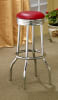 Theodore Round Top Bar Table 3 Piece Set in Chrome and Glossy White Finish by Coaster - 2300 - Image 4 of 0