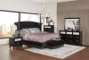 Barzini Black Velvet Upholstered Bed 6 Piece Bedroom Set in Black Finish by Coaster - 300643 - Image 1 of 0
