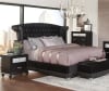 Barzini Black Velvet Upholstered Bed 6 Piece Bedroom Set in Black Finish by Coaster - 300643 - Image 2 of 0