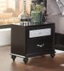 Barzini Black Velvet Upholstered Bed 6 Piece Bedroom Set in Black Finish by Coaster - 300643 - Image 3 of 0
